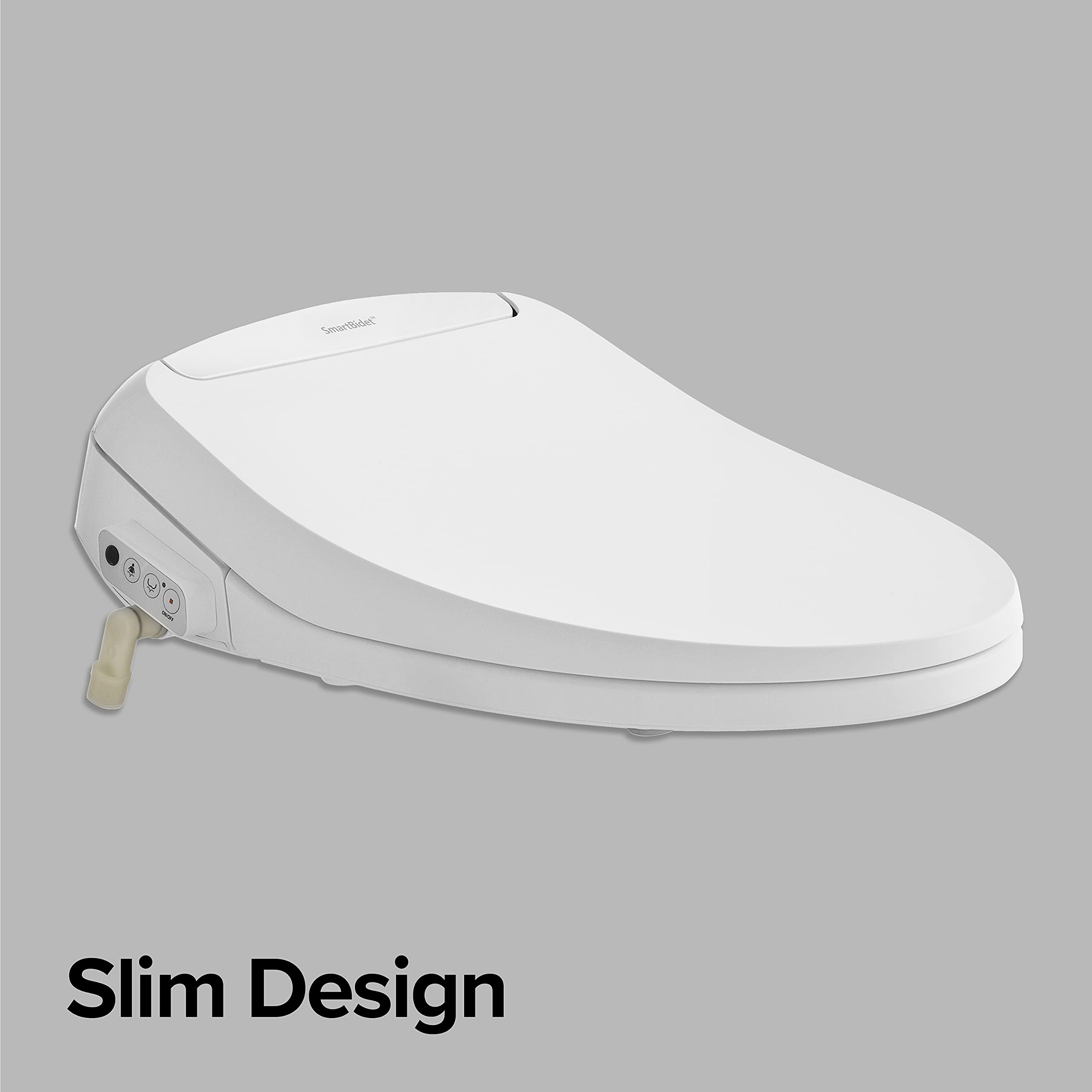 SmartBidet® SB-100R Electric Smart Bidet™ Seat for Elongated Toilets with Remote Control, Stainless Steel Nozzle with Removable Nozzle Cap, Slim and Strong Design