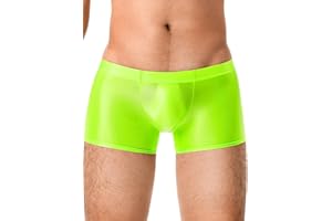 Kaei&Shi Mens Full Coverage Underwear,Low Rise Boxer Briefs Panties,Sexy Silky Booty Shorts Lingerie