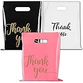 100pcs Thank You Merchandise Bag 3 Colors Party Candy Biscuit Bag for Birthday, Baby Shower, Wedding, Christmas & Retirement (5.9 * 7.9 inches) (3 colors)