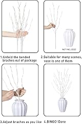 Eambrite 3 Pack White Birch Twig Lights 60 LED Pathway Stakes Outdoor Indoor view 4
