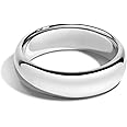 Tioneer Sterling Silver Plain Dome Wedding Band for Men and Women, Made In USA - Custom Text Personalized Ring, 3mm to 8mm Width, Size 4-13