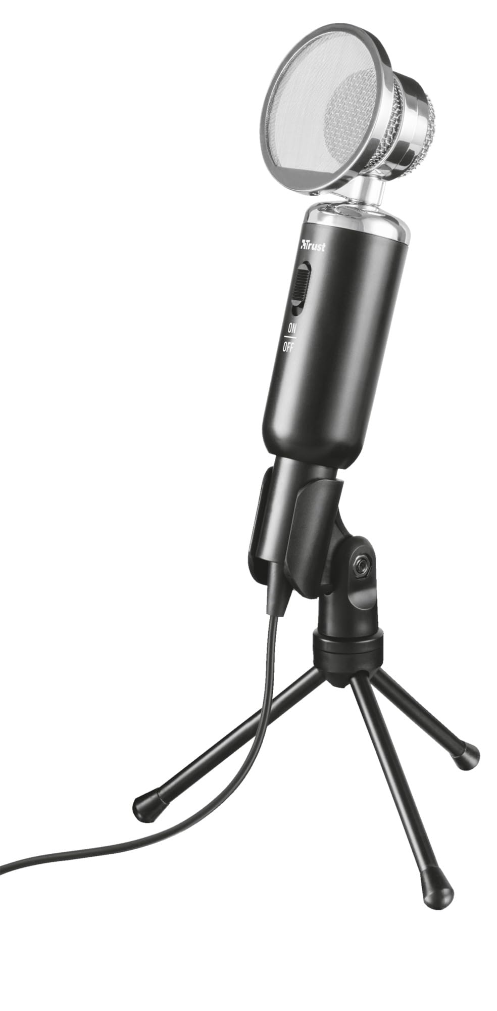 Trust 21672 Madell Microphone and Stand for PC and Laptop with 3.5 mm Plug Black, 21.0 cm*6.0 cm*7.0 cm