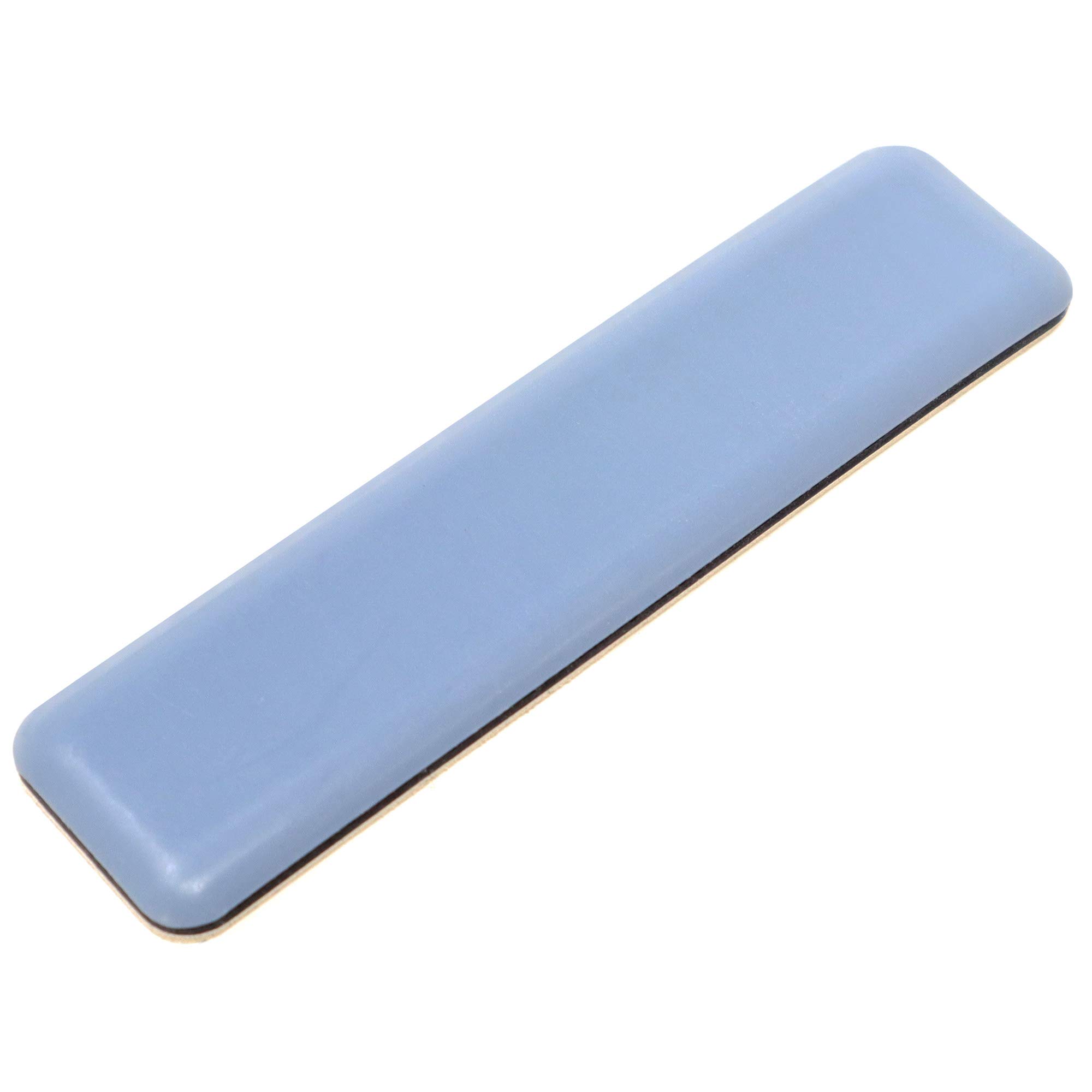 Adsamm® / 16 x PTFE glides | 0,94'' x 3,94'' (24x100 mm) | grey-blue | angular | Premium quality self-adhesive furniture sliders by Adsamm®