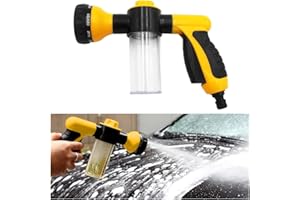 Ywdiml Car Wash Foam Gun, High Pressure Vehicle Wash Soap Sprayer with 8 Adjustable Watering Patterns, Automotive Hose Nozzle Foam Blaster, Universal for Automobile RV Truck (Yellow)