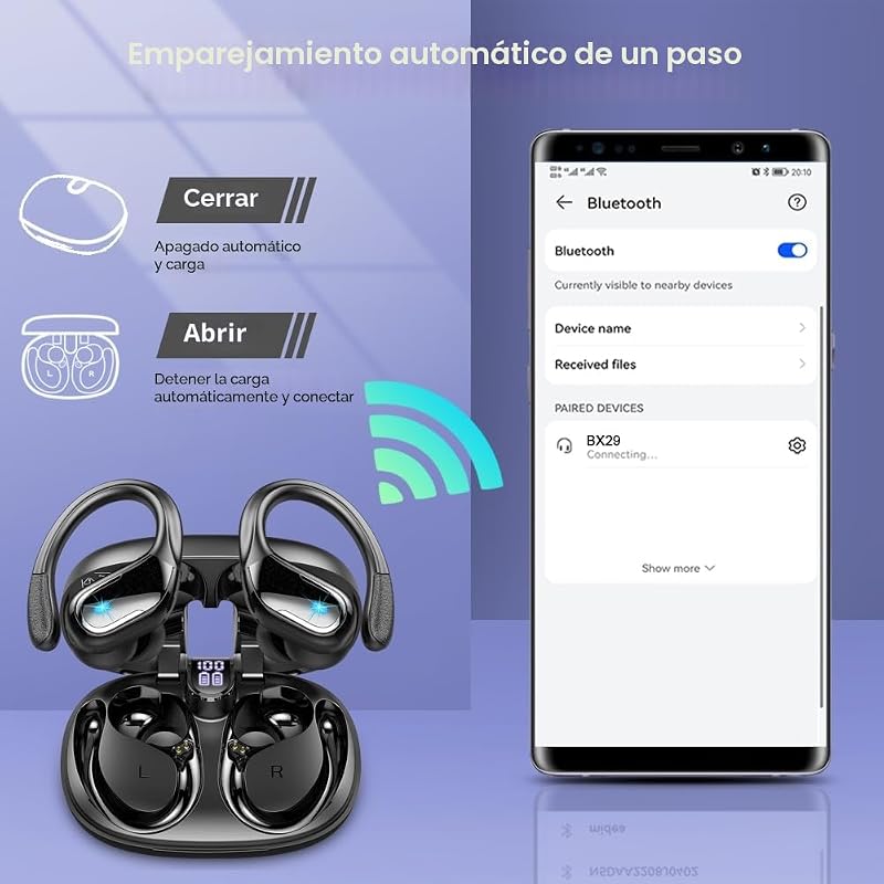 Auriculare Inalámbricos Deportivos, 75H Auriculares Bluetooth 5.4 Estéreo — foto 7 de 7