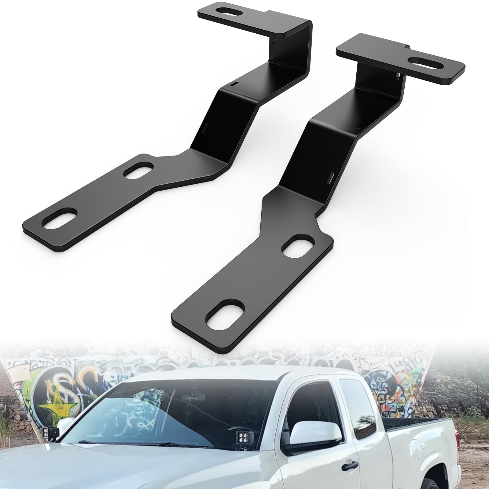 Photo 1 of Ditch Hood Light Brackets, LED Light Pod Metal Hood Mount Bracket Compatible with 2nd Gen Tacoma 2005 2006 2007 2008 2009 2010 2011 2012 2013 2014 2015