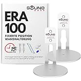 Sound Bass ERA100 Wall Mount Bracket, Low Profile, White, Twin Pack, Compatible with Sonos ERA 100 Speaker, Complete with All Fixing Hardware