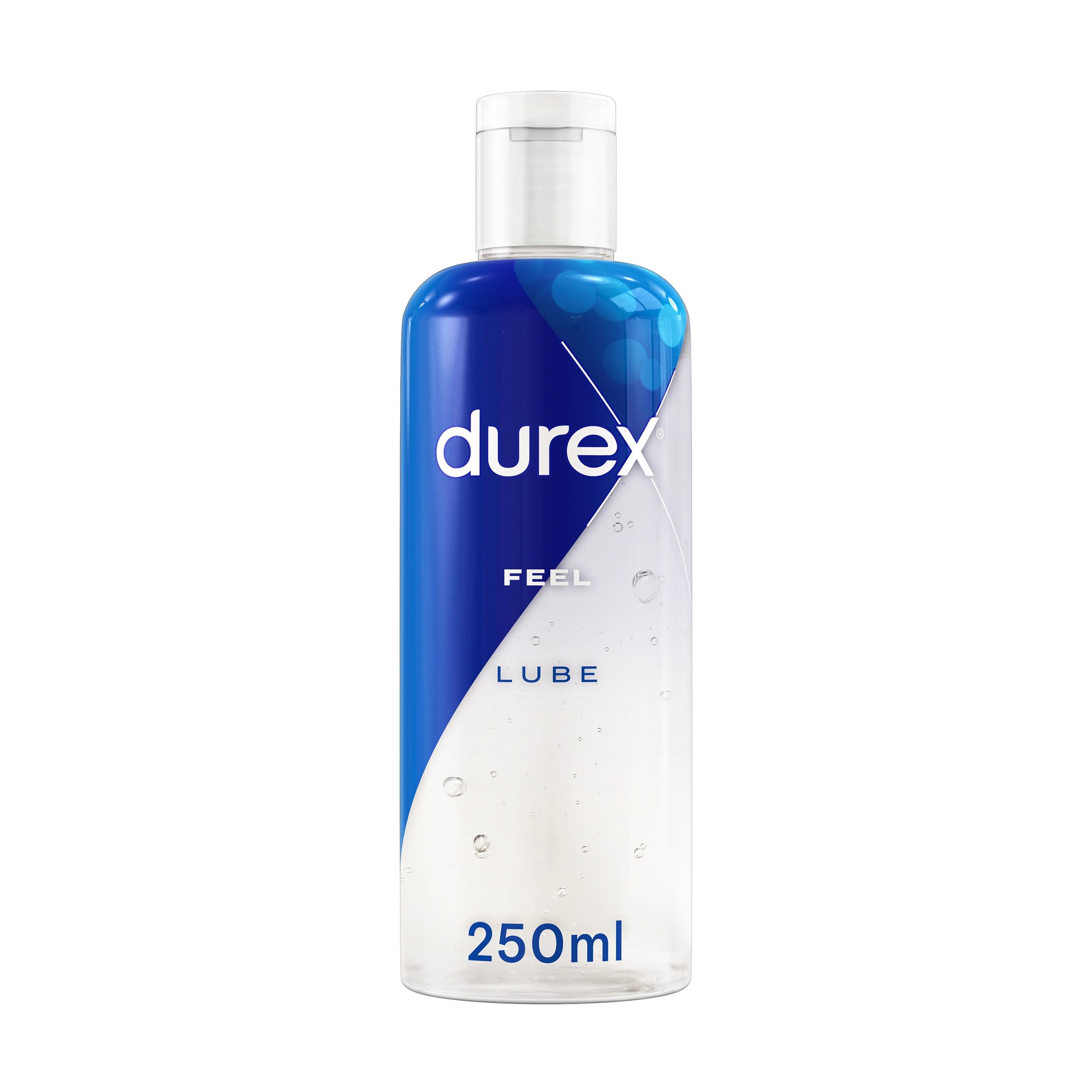 Durex Play Feel Water Based Lube, 250ml, Gentle, pH Friendly, Non Sticky, Non Staining, Unflavoured, Condom & Toy Compatible, Smooth Texture, Clinically Tested