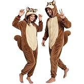 vavalad Squirrel Costume Adult, Loose-fitting Adult Onesie Funny Halloween Cosplay Costume for Women Men