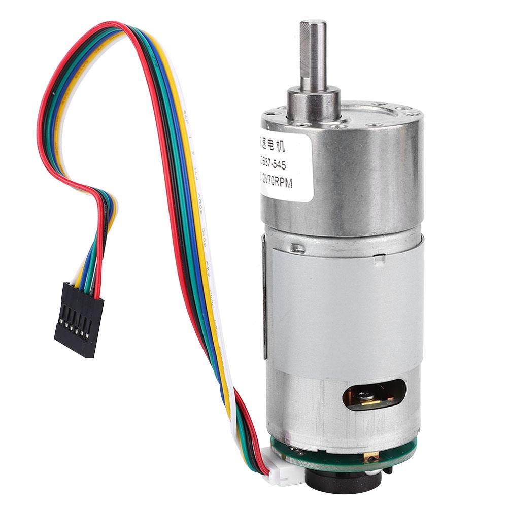 12/24V Large Torsion Gear Motor, Power Speed Reduction Motor with Encoder 10~1500 Rpm Speed(12V 100 RPM)