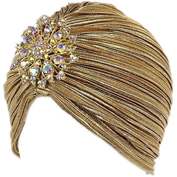 Amazon.com: 2PCS Women Vintage Turban Hat with Detachable 