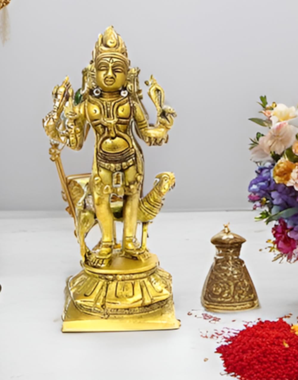 Purpledip Brass Idol Kaal Bhairava (Mahakala Bahirav): Hindu Tantric Deity, Avatar of Siva (11843)