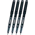 4 PENS Pilot Bravo Liquid Ink Marker Pen, Bold Point, Black (PIL11034)