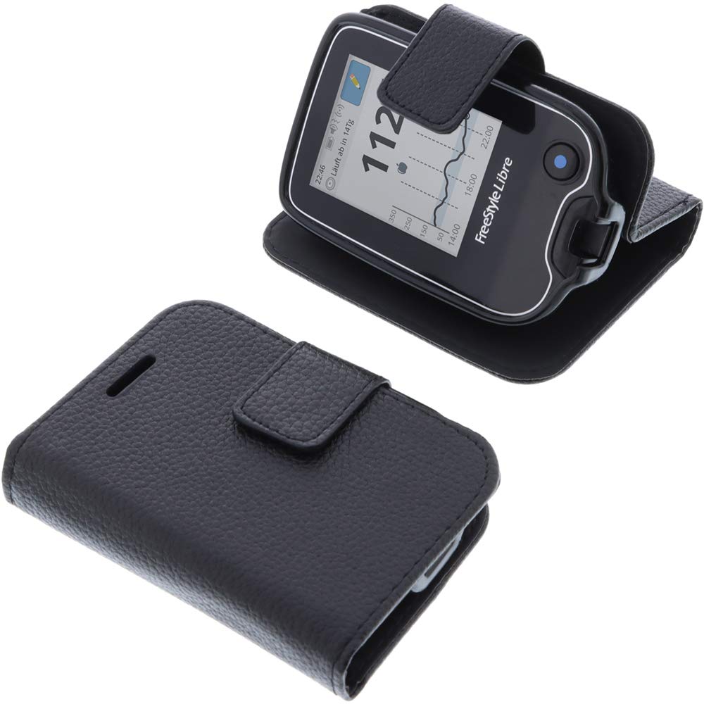 foto-kontor Bag compatible with Abbott Freestyle Libre 1 Book Style black case protection cover book