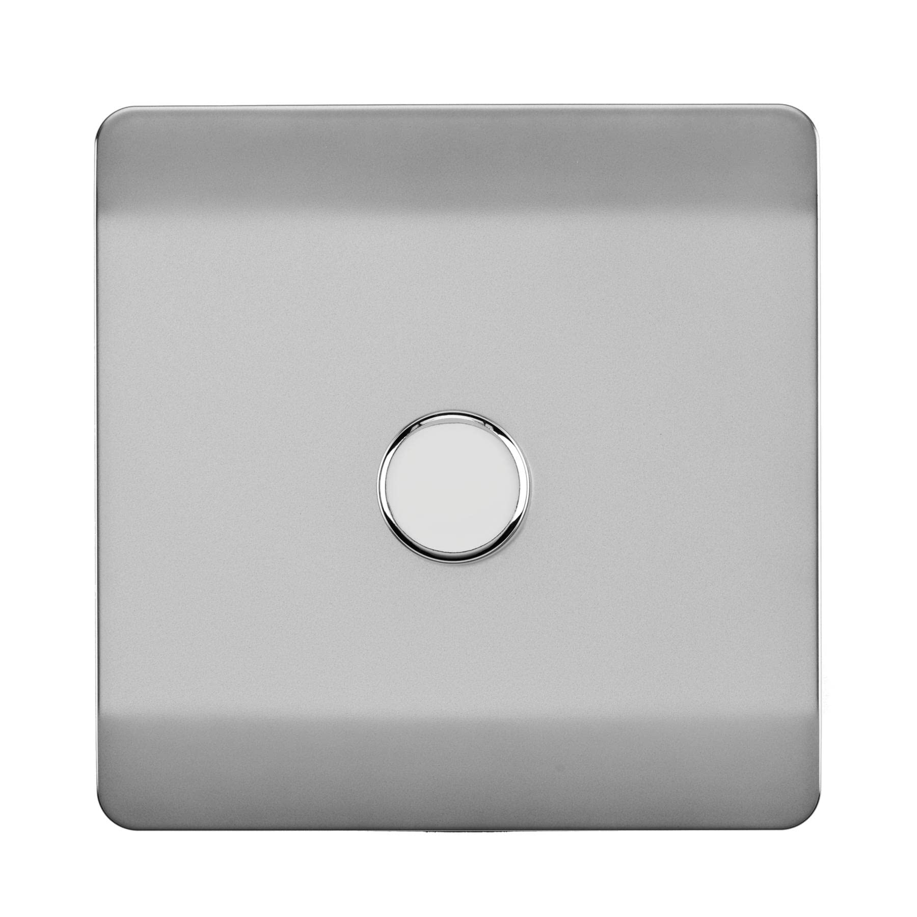 Trendi Artistic Modern Glossy Tactile 1 Gang 2 Way 120w LED Dimmer Switch Stainless Steel