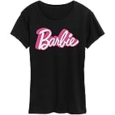 Barbie Women's Iconic Wordmark Logo Classic Fit Soft Feel Short Sleeve T-Shirt