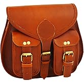 11 inch Leather Crossbody bags for women Vintage Style Genuine Hobo Handmade Brown Travel Ladies Shoulder Purse