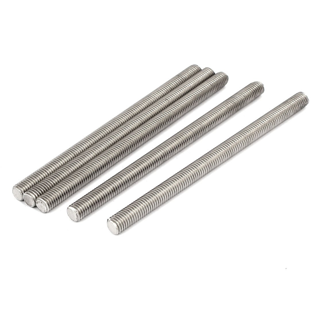 Sourcingmap M8 x 130mm 304 Stainless Steel Fully Threaded Rods Fasteners Silver Tone 5 Pcs