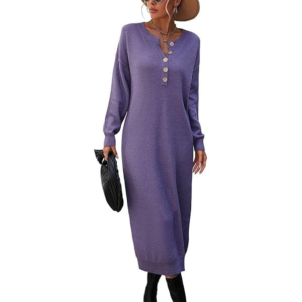 Elegant Ribbed Knitted Sweater Midi Dress Women Fall Winter Casual Slim  Dress Long Sleeve Soft Ladies Dresses Blue at Amazon Women's Clothing store