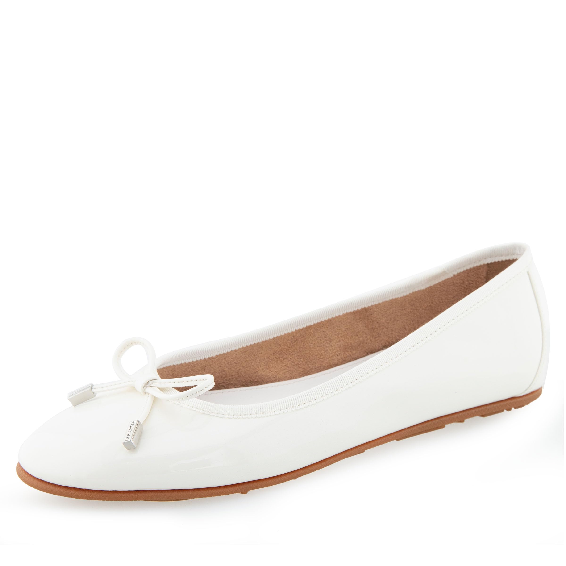 Aerosoles Women’s PIA Ballet Flat, White Patent PU, 8.5M
