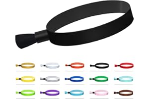 Comflora 100 Pcs Cloth Event Wristband, Disposable Wristbands for Events, Colored Wristbands Events,for Lightweight Concert,Club Entrance Wrist Strap Party Wristband Event (Color : Black)