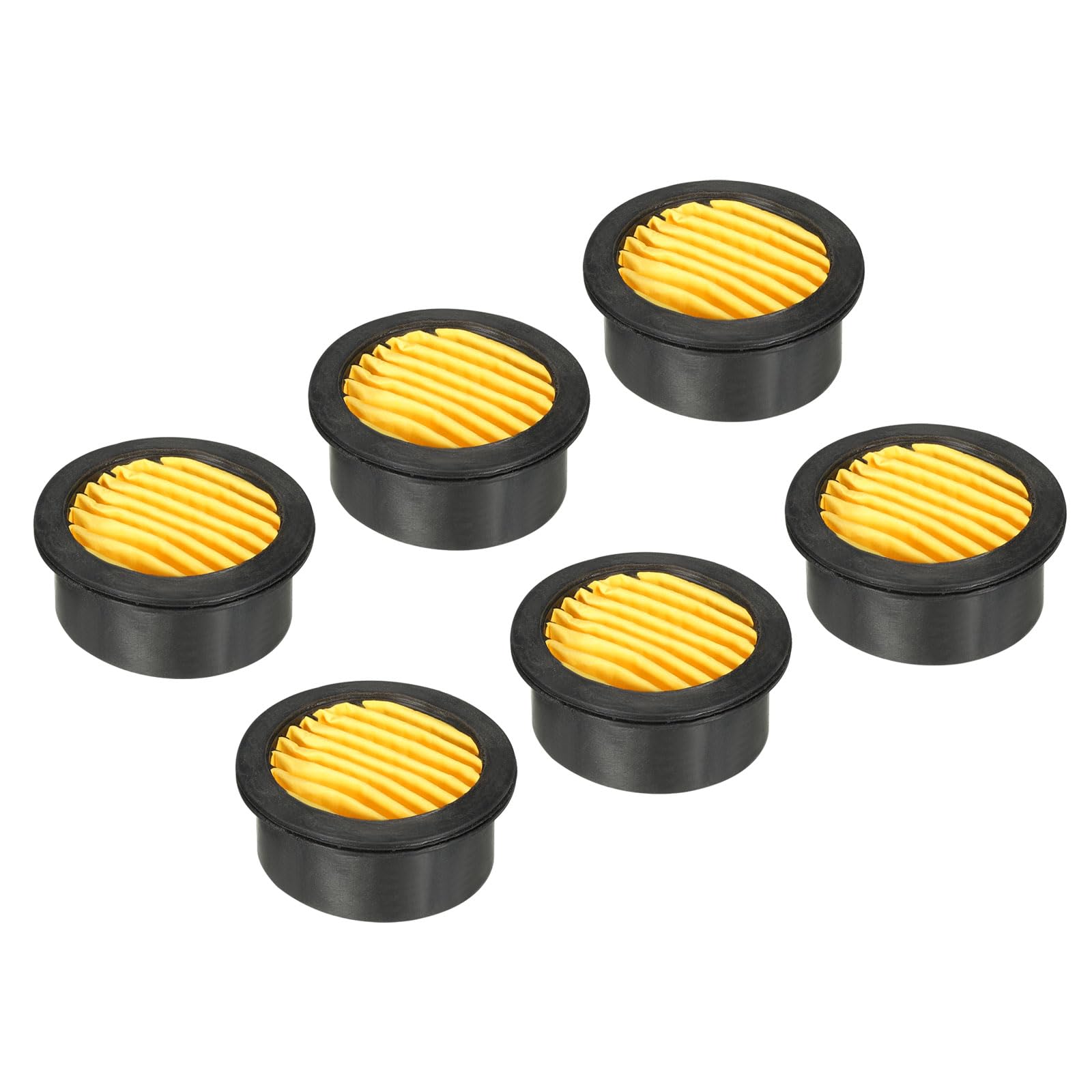 PATIKIL Air Compressor Filter, 6 Pack Noise Reduction Air Compressor Accessories for Generators, Blowers, Exhaust Ports, Black, Yellow
