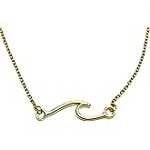 Gold ocean wave chain necklace
