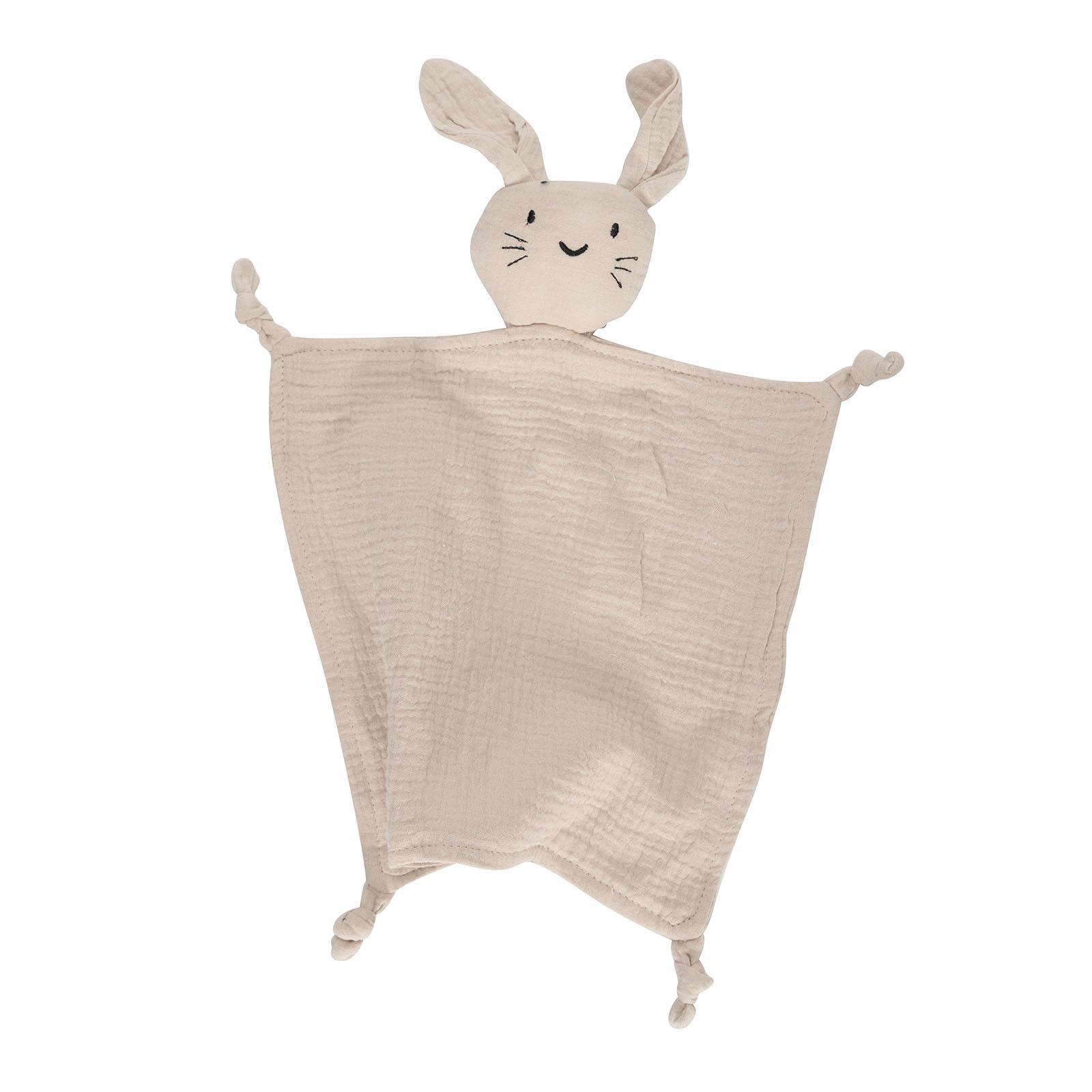 Photo 1 of Organic Cotton Muslin Bunny Lovey Blanket, Soft & Breathable Security Blanket for Newborns, Unique Baby Gifts for Boys and Girls (Bunny-Khaki)