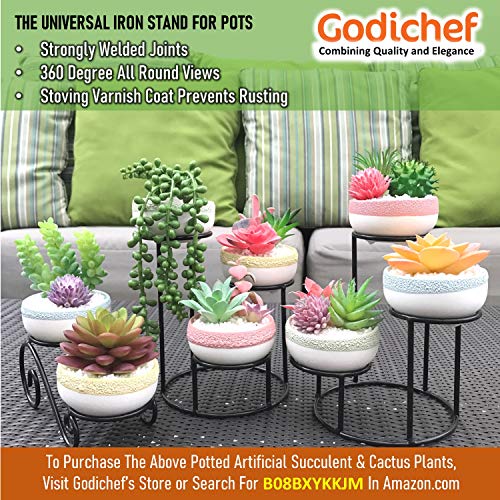 Plant Stand for Potted Succulents Live or Fake, Tiered Metal Stand for