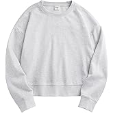 Stelle Cropped Sweatshirts for Women Cotton Long Sleeve Crop Tops Crewneck Pullover Oversized Sweater