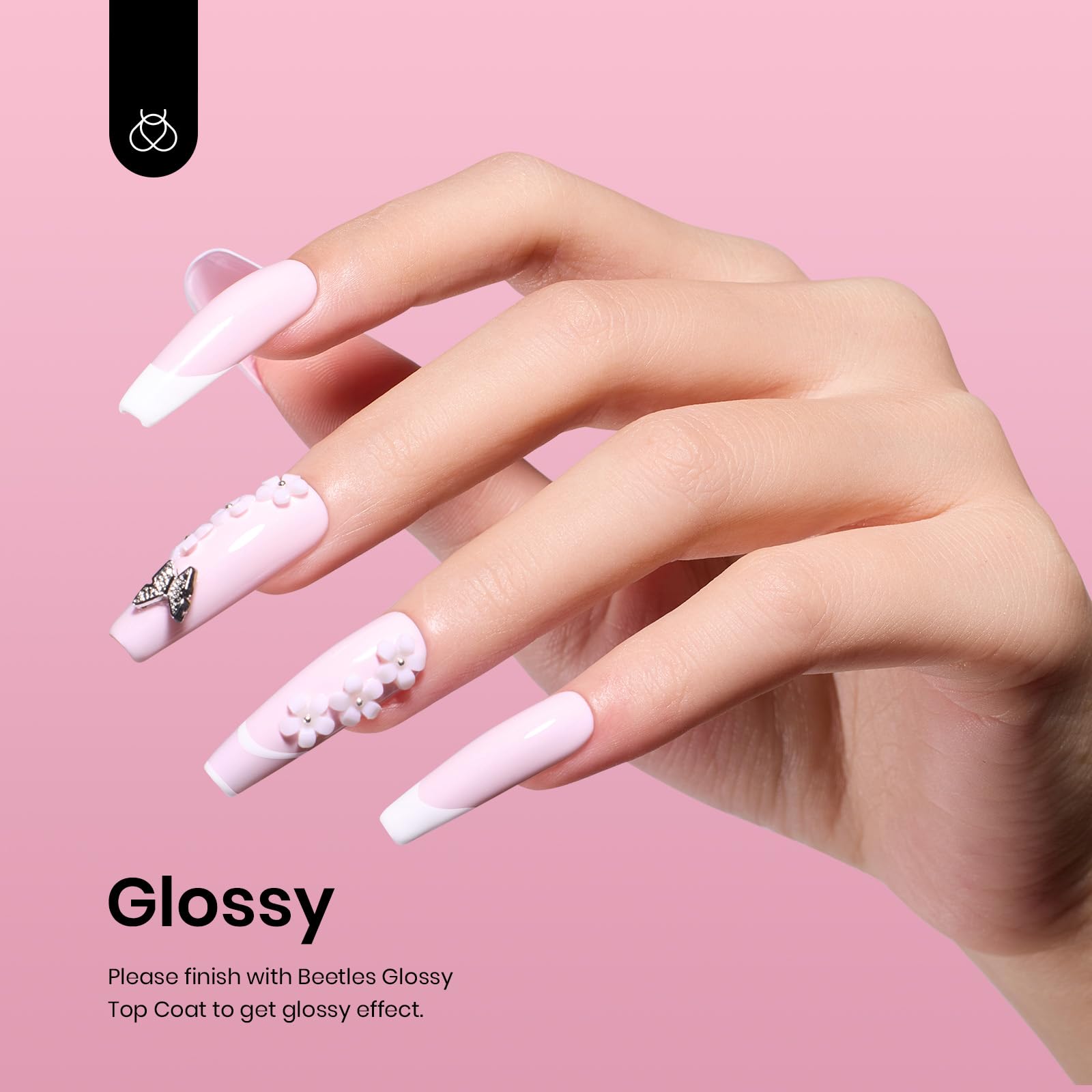 Beetles Pink Gel Nail Polish Spring Barely Pink Gel Polish Soak Off LED Nail UV LED Lamp Pastel Nail Art Manicure Salon DIY Home 0.51Oz Gift for Women - Image 3