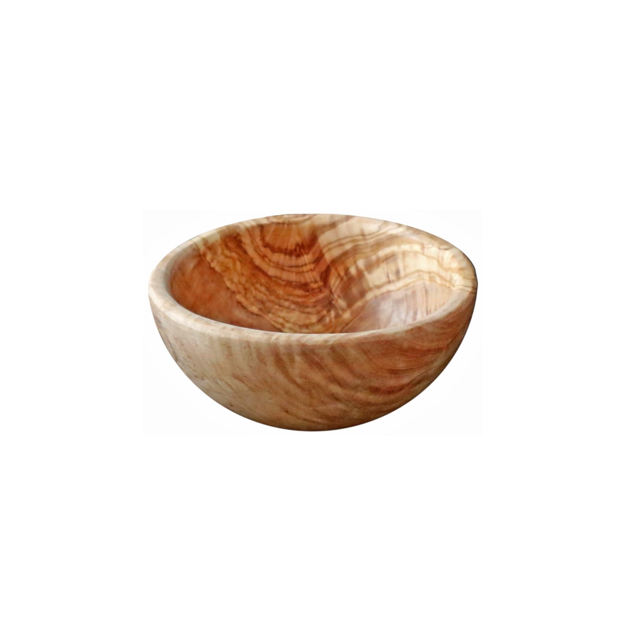Naturhome Olive Wood Dish - ca.16 cm Wooden Bowl Nutshell Chipsschale Biscuit Bowl Fruit Bowl Salat Bowl Decorative Dish Dish Made of Natural Wood