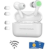 Wooask M6 Translation Earbuds, Translator Earbuds with for 144 Languages and 11 Offline Translation Packs, 3-in-1 Wireless Bluetooth Headphones for Travel Business Learning (White, Offline Version)