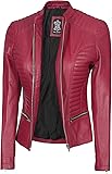 Disc Pink Leather Jackets for Women - Motorcycle