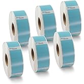 BETCKEY Colored Labels Compatible with Dymo 30336 (1" x 2-1/8") Return Address Labels, Compatible for Dymo LabelWriter Thermal 450, 4XL & Zebra Desktop Printers [6 Rolls, 3000 Labels, Light Blue]