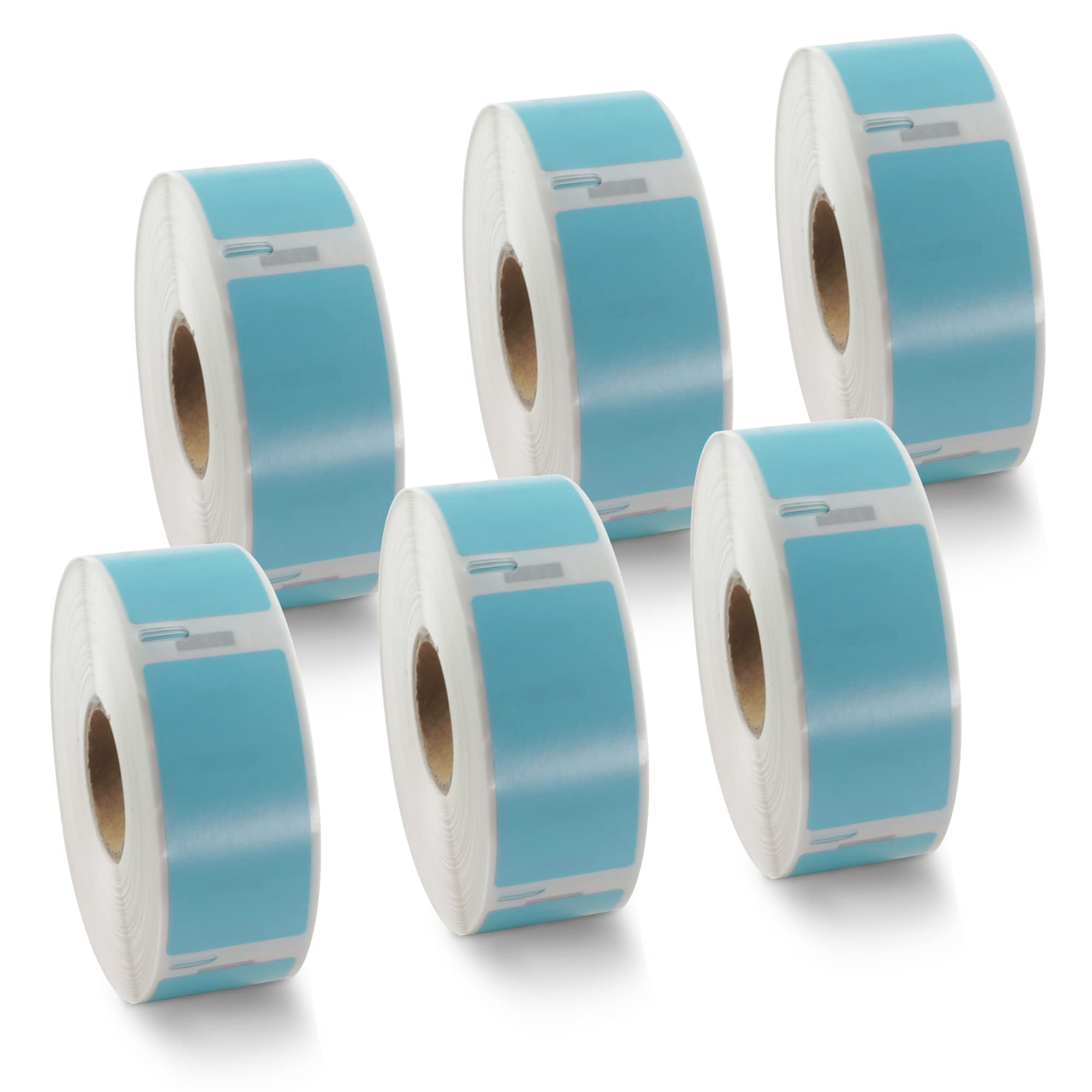 BETCKEY - 6 Rolls Blue Return Address Labels Compatible with DYMO 11352(S0722520), 25mm x 54mm, 3000 Colored Labels Compatible with DYMO LabelWriter 450, 4XL, NOT Fit 550 or 5XL