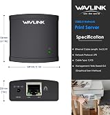 WAVLINK USB 2.0 Network Print Server LPR 10/100Mbps for Windows MacOS No Driver view 7