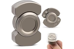 D.G.PLAYER 3-in-1 Fidget Toys Adults: Spinner, Slider, Clicker – Magnetic Stainless Steel Bearings for Super-Stable Rotation – Stress Relief, Enhanced Focus, and Habit Breaking, Christmas Party Favor Kid, Silver