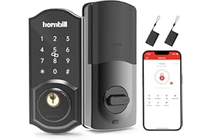 Keyless Entry Door Lock Deadbolt, Hornbill Smart Lock Front Door, Electronic Door Locks with Keypads, Digital Auto Lock Bluet
