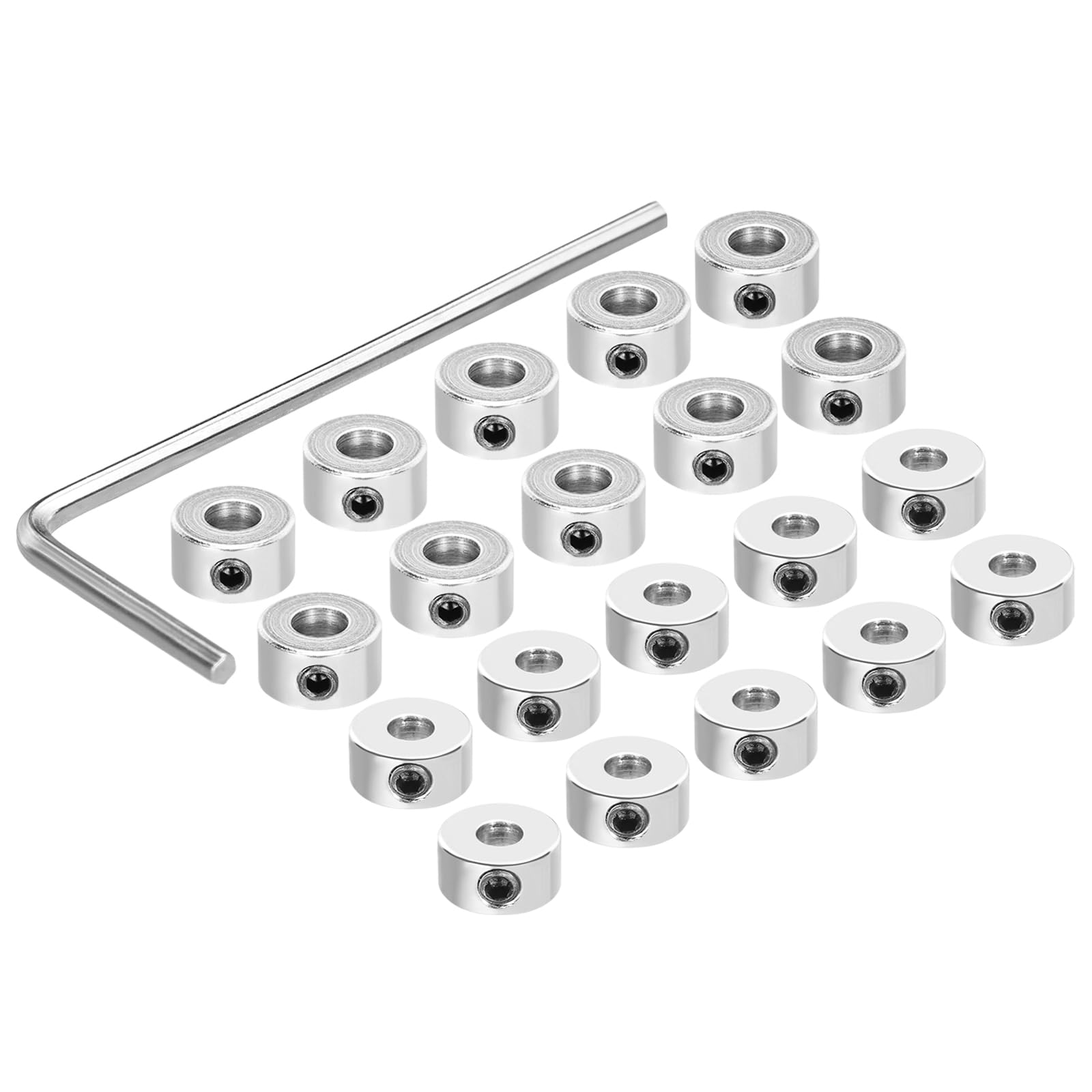 sourcing map 20Pcs Landing Gear Stopper 3.1/4.1mm 0.12x0.32/0.16x0.35 Plane Wheel Collar Block with Wrench for RC Airplane Model Remote Aircraft