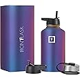 IRON °FLASK Camping & Hiking Hydration Flask with 3 Lids - Stainless Steel, Double Walled & Vacuum Insulated Water Bottle - Leak Proof & BPA Free (Aurora, Straw - 64 oz)
