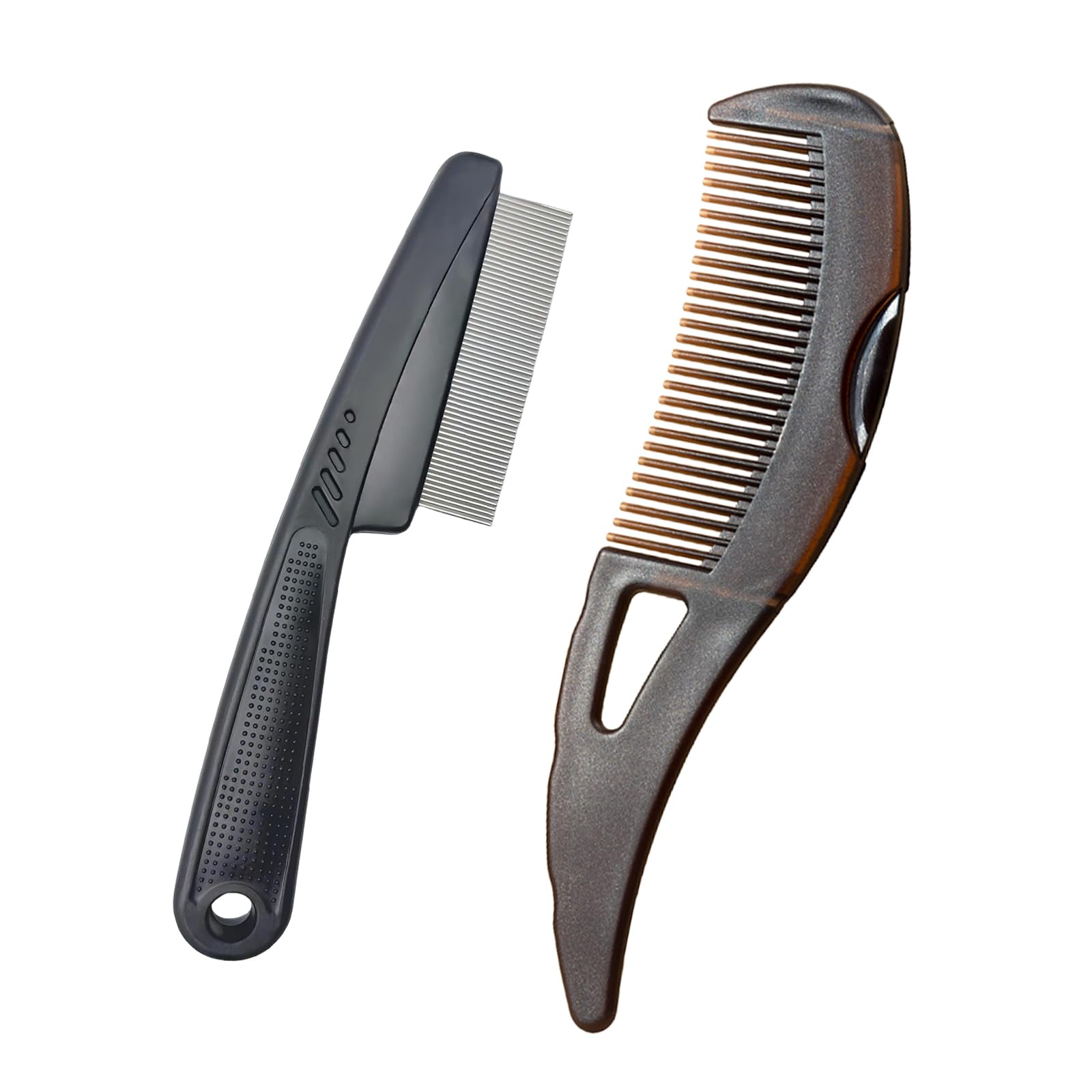Photo 1 of Dandruff Comb Wide Tooth, Stainless Steel Fine Tooth Lice/Psoriasis Scalp Detox Comb for Women, Men & Kids, Professional Portable Sweep/Massage/Clean Shower Brush Tool for Hair Care/Growth (Black)
