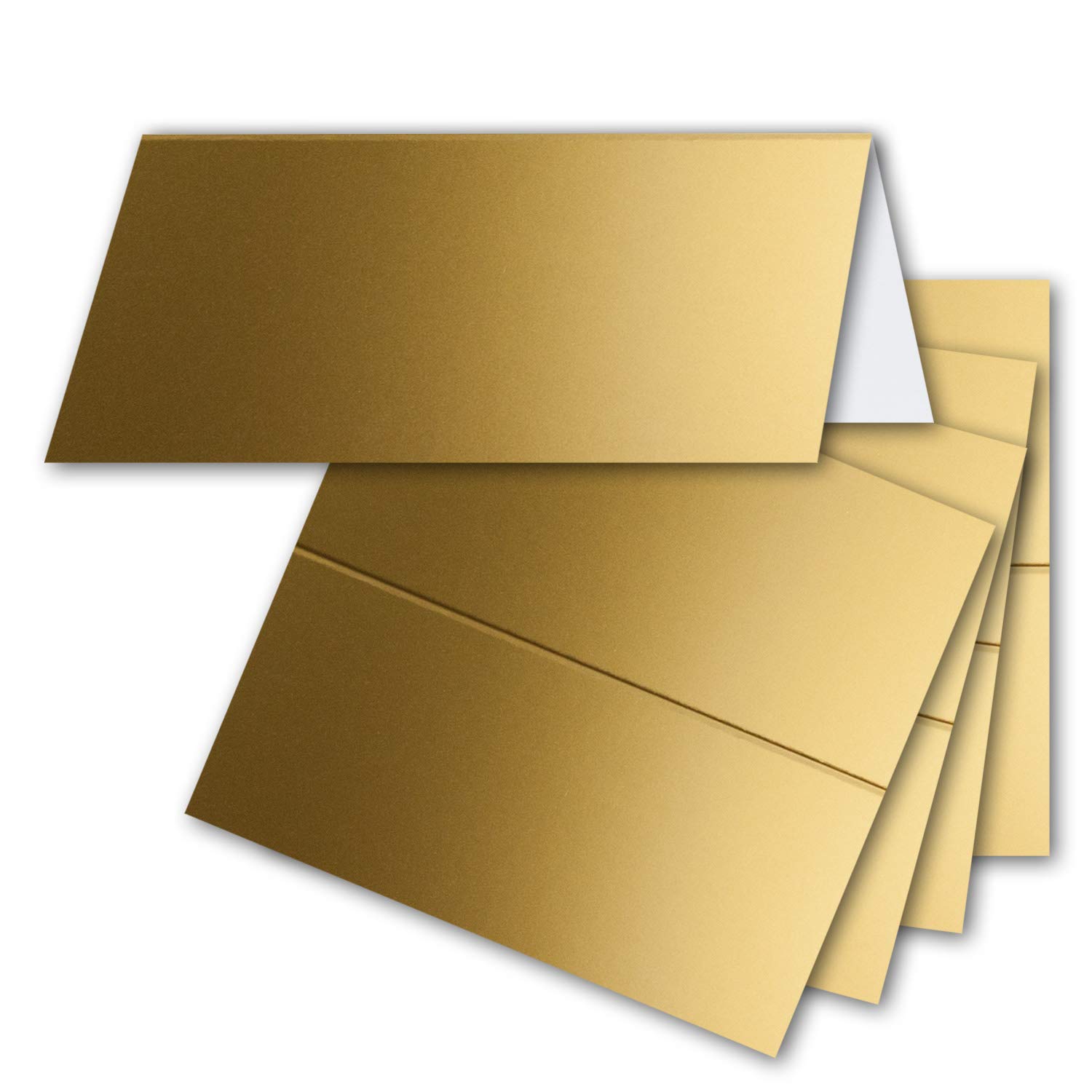 FarbenFroh by GUSTAV NEUSER 25x place cards in gold (metallic) 4.5 x 10 cm blank double cards as place cards and name cards for weddings and parties