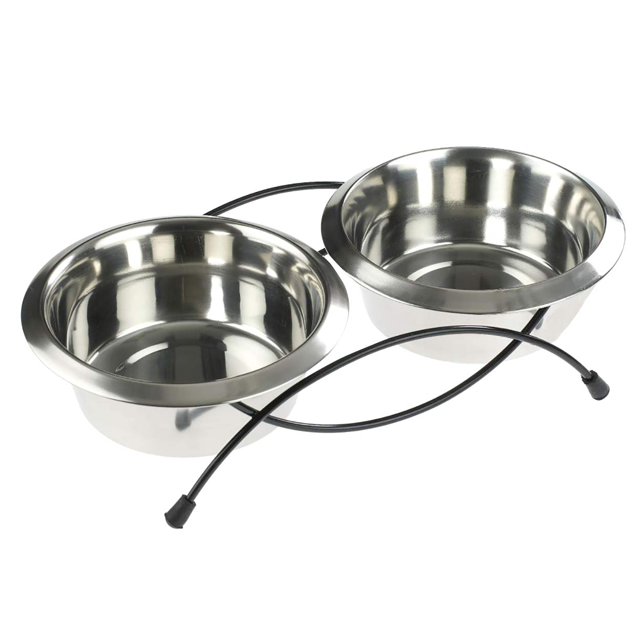 Classic Anti Tip Twin Feeder & Dishes - 2x 1900ml