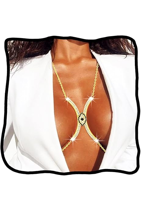 Cadena De Cuerpo De Diamantes De Imitación Sujetador De Cristal