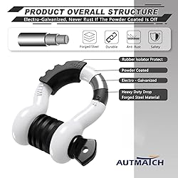 AUTMATCH D Ring Shackle 3/4" Shackles