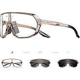 SCVCN Photochromic Cycling Glasses Men Women Clear Sports Sunglasses UV400 Protection for Cycling Running mtb DZ-S63