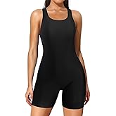 ATTRACO Womens Boyleg Sport One Piece Swimsuit Athletic Swimwear Training Bathing Suit