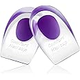 Gel Silicone Heel Cups/Pads, 2 Pack, FSA HSA Eligible, for Achilles Tendonitis, Shoe Wedge Inserts for Plantar Fasciitis, Bone Spur, Foot Pain Relief Support, Comfort Cushion Insoles for Women/Men