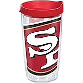 Tervis Made in USA Double Walled NFL San Francisco 49ers Insulated Tumbler Cup Keeps Drinks Cold & Hot, 16oz, Colossal